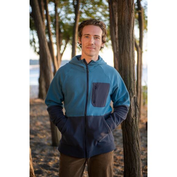 Outdoor Research Hoodie Mens 2XL Blue Full Zip Trail Mix Performance Hiking - Picture 1 of 13